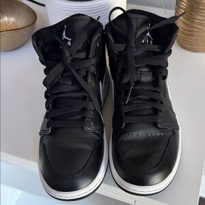 Jordan 1 Mid Black and White Sneakers